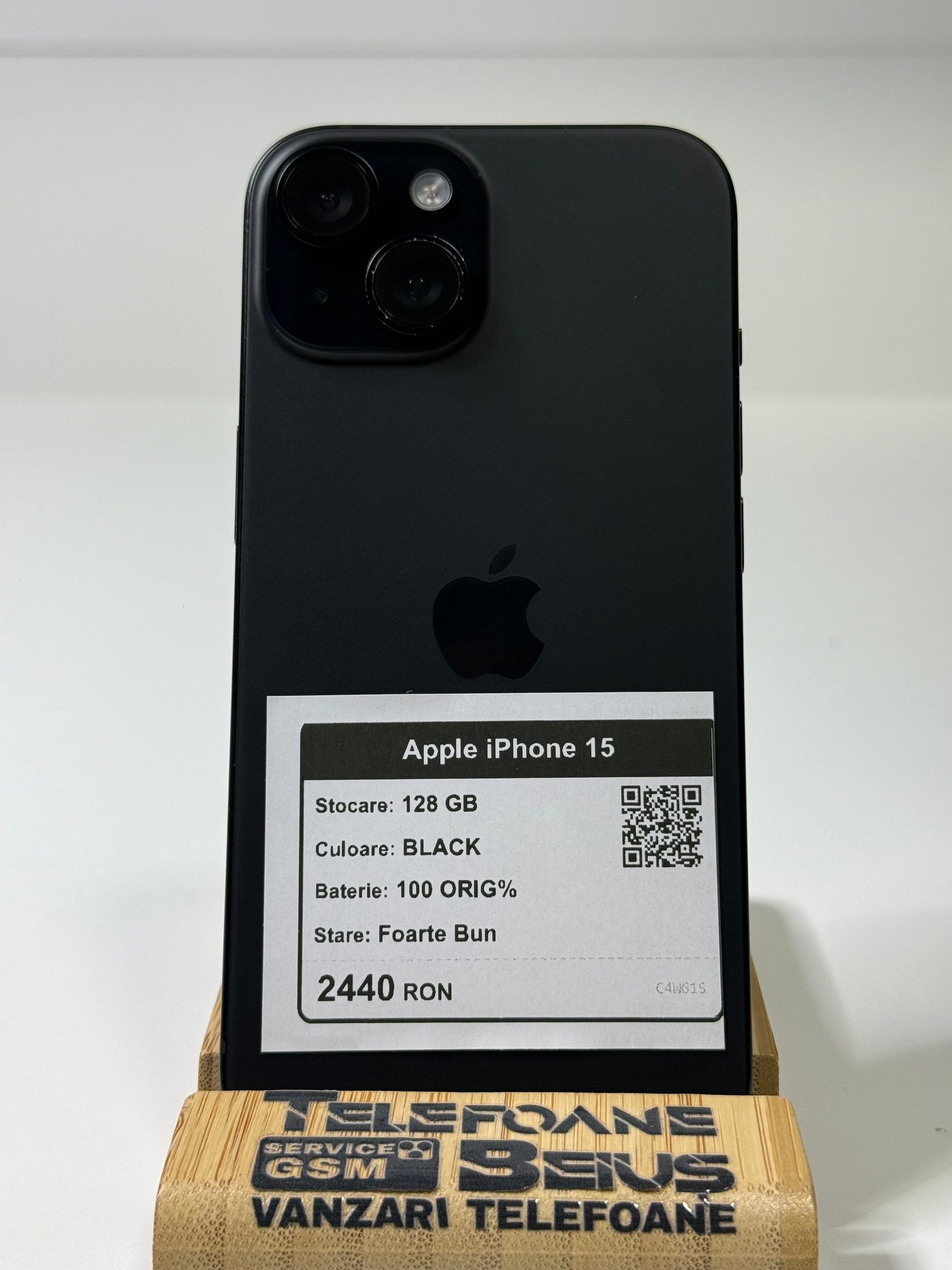 Apple iPhone 15 - Black, 128 GB, Foarte Bun - 3