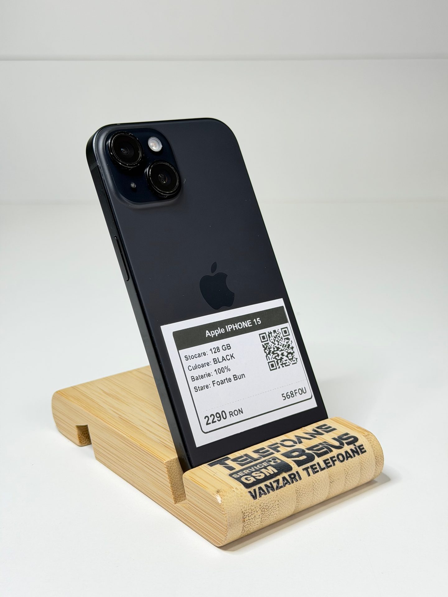 Apple IPHONE 15 - Black, 128 GB, Foarte Bun - 2
