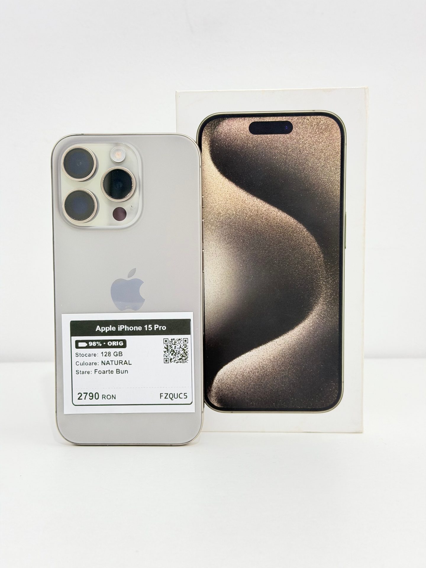 Apple iPhone 15 Pro - Natural, 128 GB, Foarte Bun - 4